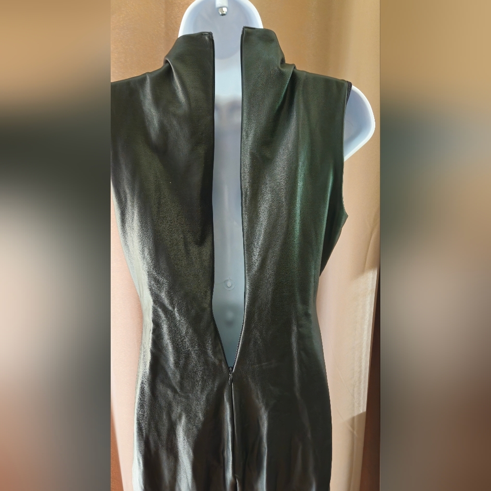 SKIMS Faux Leather Sleeveless Jumpsuit - Black - Picture 3 of 6